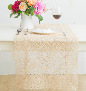 Khaki Lace 33"Square Table Topper