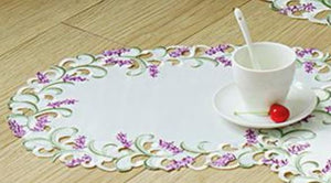 Lavender on White 16" Round Doily/Placemat