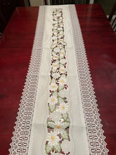 Load image into Gallery viewer, Daisies with Lace Border 16&quot; x 52&quot; Runner