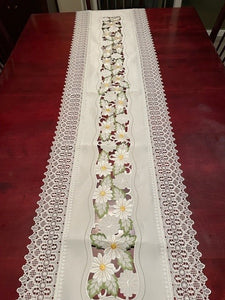 Daisies with Lace Border 16" x 52" Runner