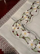 Load image into Gallery viewer, Daisies with Lace Border 33&quot; Square Topper