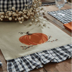 Autumn Checkerboard with Pumpkin 14" x 42" Table Runner by Park Designs