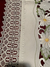 Load image into Gallery viewer, Daisies with Lace Border 16&quot; x 36&quot; Runner