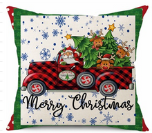 Load image into Gallery viewer, Merry Christmas Greetings 18&quot; x 18&quot; with zipper closure.