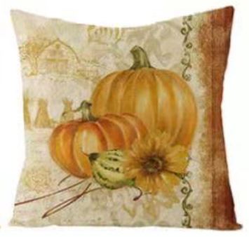 Orange Painted Pumpkins - Decorative Pillow Cover - 18x18 in